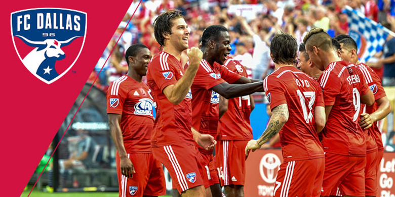 Fc Dallas players excited after winning a game.
