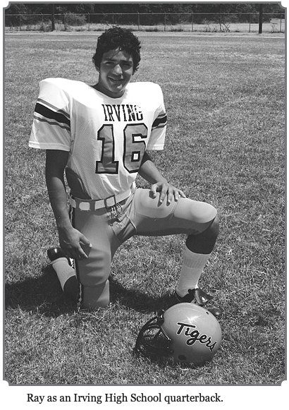 Ray as an Irving High School quarterback.